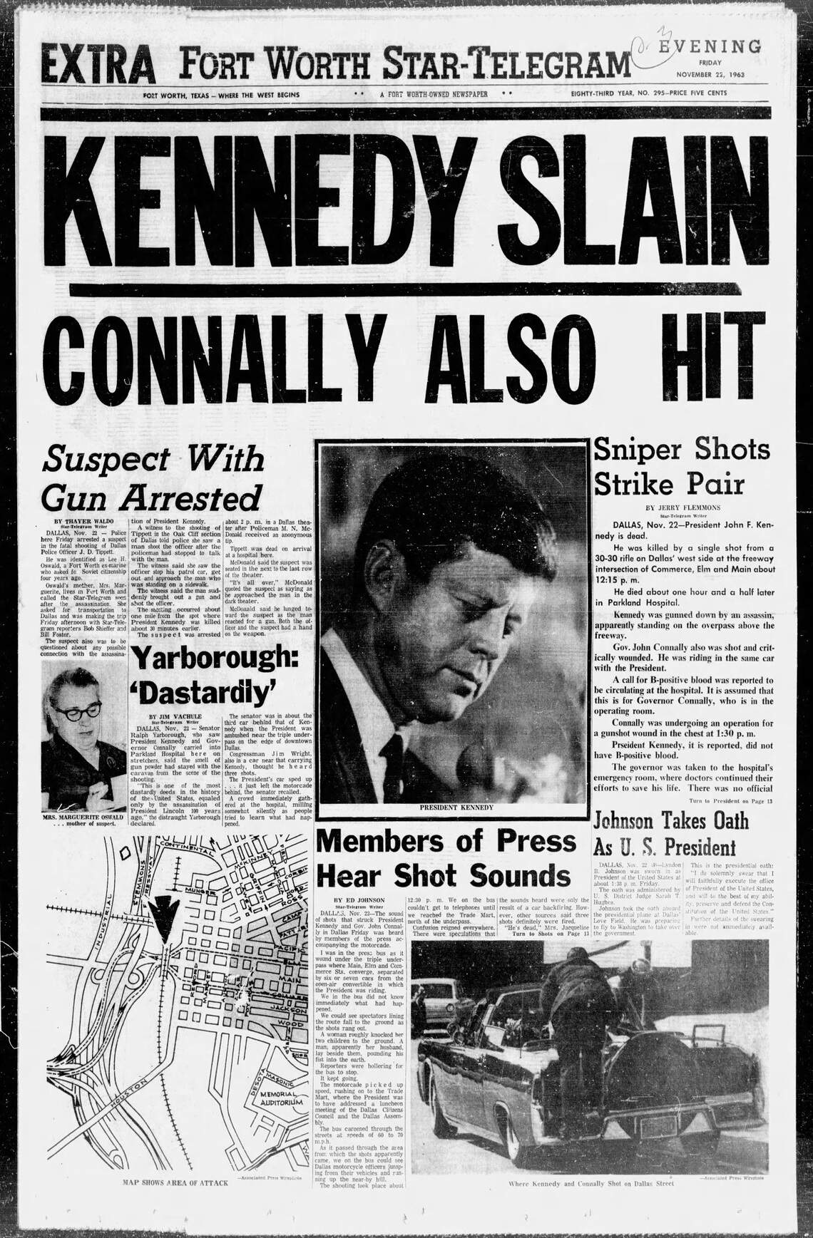 KENNEDY SLAIN': Fort Worth Star-Telegram's JFK front pages | Fort